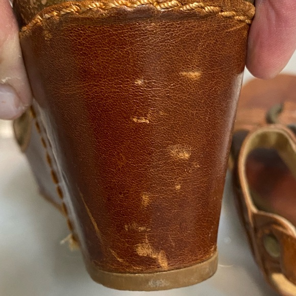 Frye LEATHER Sandals-Ivy O Ring Sling -Size 9 -Wedge - Picture 6 of 15